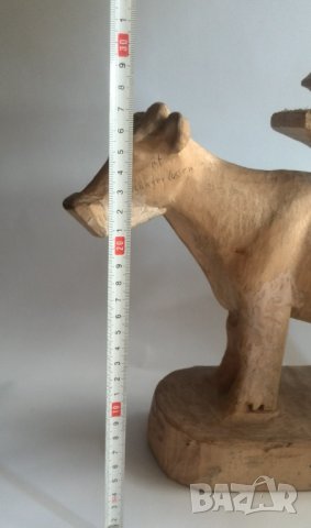 Недовършена голяма дърворезба на фигура крава, снимка 8 - Други ценни предмети - 37453097