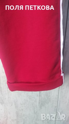 Червен панталон с бял кант , снимка 8 - Панталони - 40635741