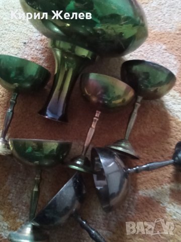 Сервис стар метален 25849, снимка 4 - Декорация за дома - 34305075