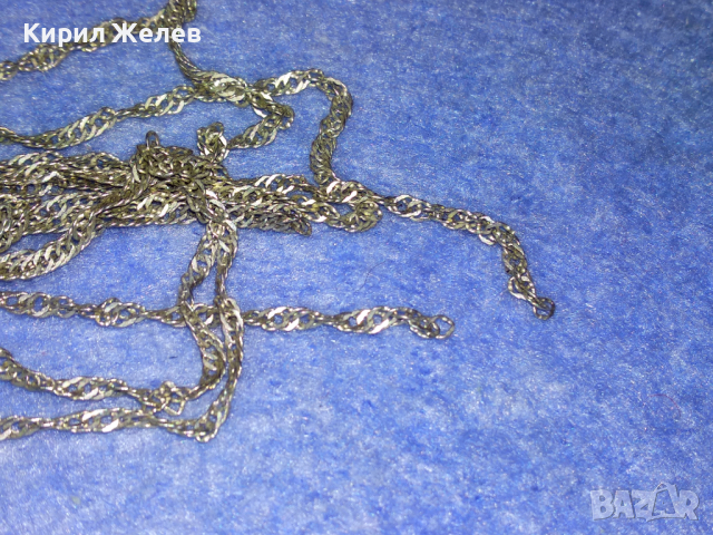 СТАРА ПОСРЕБРЕНА СРЕБЪРНА ВЕРИЖКА СИНДЖИР ЛАНЧЕ от БЛАГОРОДНА НЕРЪЖДАЕМА СТОМАНА 43343, снимка 5 - Колиета, медальони, синджири - 44692156