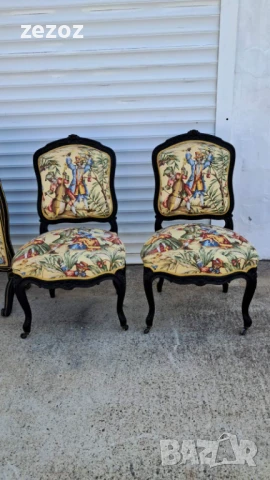 Комплект столове и параван антикварни, снимка 5 - Дивани и мека мебел - 51342355