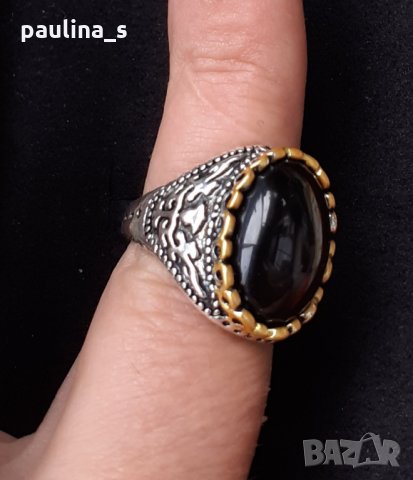 Винтидж пръстен с оксидация и бижутерски бронз , снимка 4 - Пръстени - 29130482