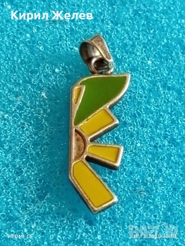 Сребърна висулка с емайл Арт деко винтидж стил 52350, снимка 4 - Колиета, медальони, синджири - 52718858