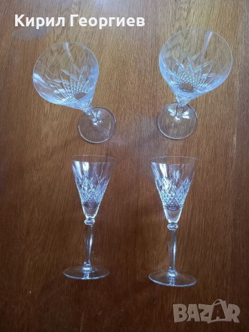 4 Кристални чаши за ракия , снимка 2 - Сервизи - 40057981