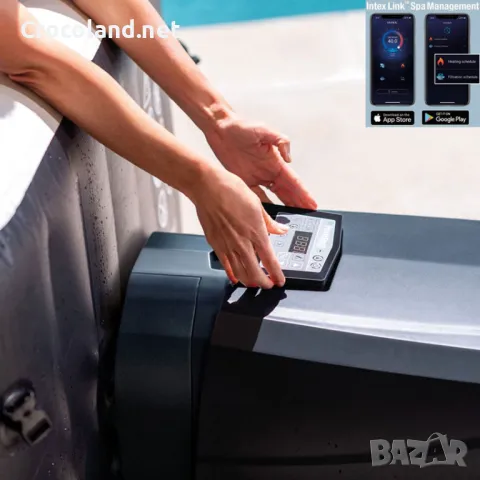 Надуваемо джакузи Intex PureSpa Bubble Deluxe, 6 места, 140 въздушни струи, тъмно сиво, снимка 6 - Басейни и аксесоари - 50084004