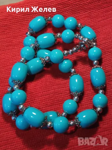 ЧУДЕСЕН ТЮРКОАЗЕН РЕТРО АРТ СТИЛ ГЕРДАН КОЛИЕ ОГЪРЛИЦА 47353, снимка 7 - Колиета, медальони, синджири - 47198785