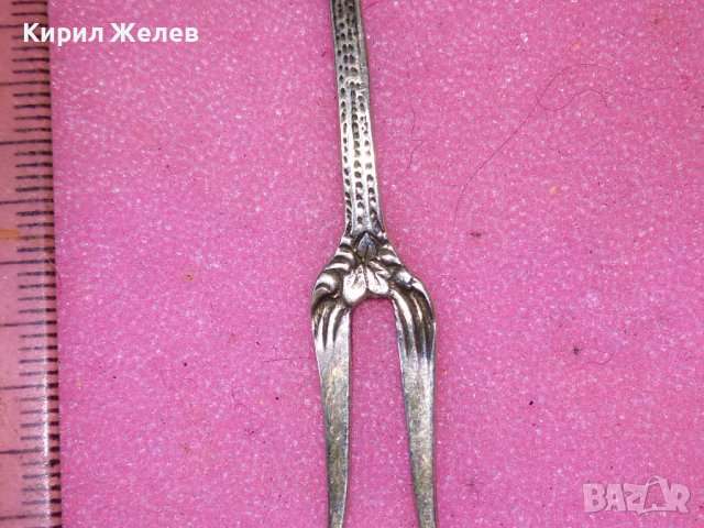 СТАРА НЕМСКА АЖУРНА КОЛЕКЦИОНЕРСКА ДЕСЕРТНА СРЕБЪРНА ВИЛИЧКА СРЕБРО 800 ПРОБА 42984, снимка 10 - Колекции - 44375635