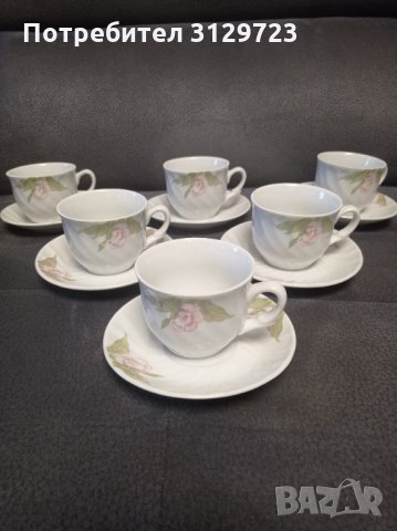 Български порцеланов сервиз за кафе, снимка 2 - Чаши - 35365704