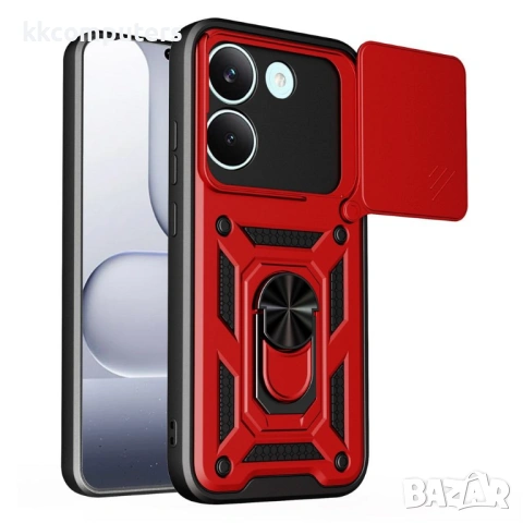 Калъф за Xiaomi Poco X8 Pro 5G с Капаче за Камера и Стойка - PC+TPU, Военна защита, 7 цвята, снимка 2 - Калъфи, кейсове - 54124945