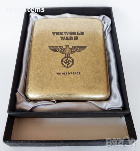 WW II Метална табакера за 20 стандартни цигари., снимка 5 - Колекции - 37760762
