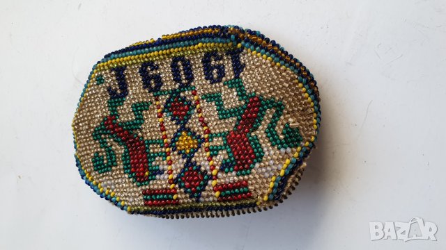 Старо дамско протмоне със стъклени мъниста 1909 година, снимка 11 - Антикварни и старинни предмети - 42830491