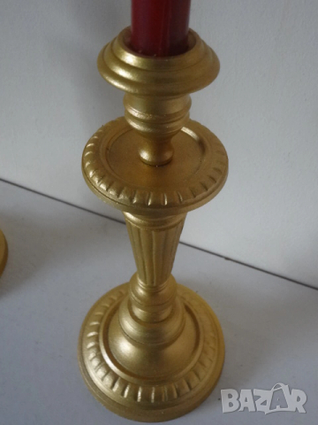 Комплект от 2 бр. бронзови свещника, снимка 8 - Антикварни и старинни предмети - 53079634