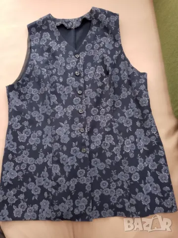 Дамска жилетка без ръкави от плат, елегантна 