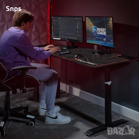 Геймърско бюро с регулируема височина, Геймърска маса X Rocker Cougar, снимка 3 - Бюра - 51736791