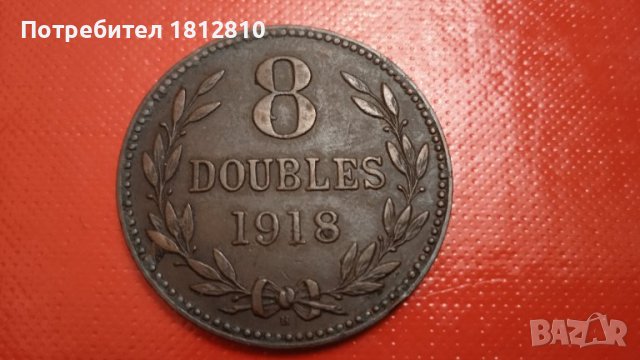 монета 8 дубъла Гърнси 1918