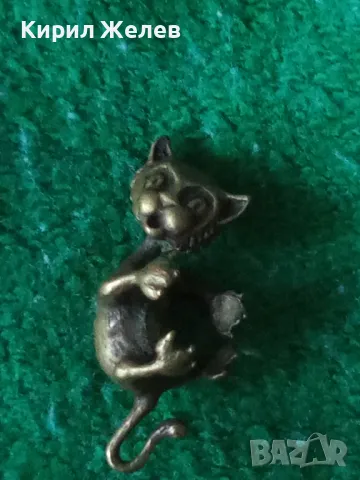 БРОНЗОВО КОТЕ МАЙСТОРСКА СТАРА РЪЧНА ИЗРАБОТКА СТАТУЕТКА МИНИАТЮРА ФИГУРКА УНИКАТ 12601, снимка 11 - Колекции - 35641853