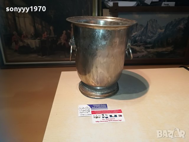 шампаниера с лъвове 24х22см-внос франция, снимка 12 - Колекции - 29477034