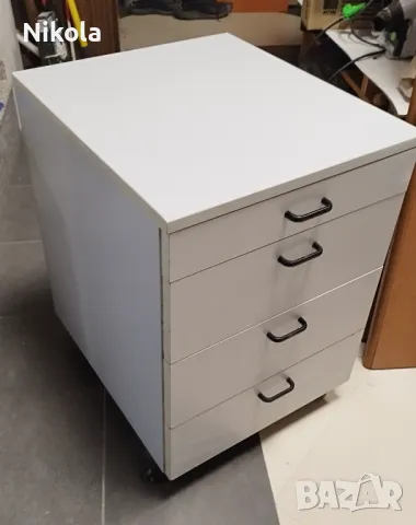Шкафче за бюро с 4 чекмеджета - контейнер на колела 43,3 /50/60,5см, снимка 9 - Шкафове и рафтове - 48229539