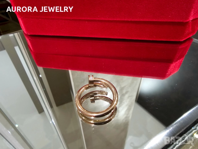 CARTIER Nail Juste un Clou Classic Rose Gold Diamonds Пръстен Пирон, снимка 7 - Пръстени - 52888495