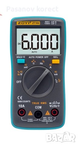 професионален мултицет ZT102 6000 (мултиметър цифров дигитален уред), снимка 6 - Друга електроника - 44438916