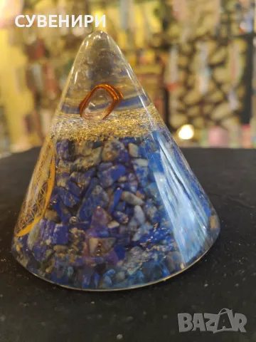 Оргонит с Лапис Лазули и символ на цветето на живота  за мъдрост, хармония,, снимка 3 - Други - 48339521