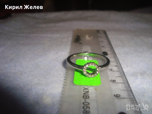 НЕЖЕН АРТ ПРЪСТЕН МЕДЕН с БЯЛА ПОЗЛАТА и ФИНИАТЮРНИ ФАСЕТИРАНИ ИСКРЯЩИ ЦИРКОНИ 27646, снимка 16 - Пръстени - 37515943