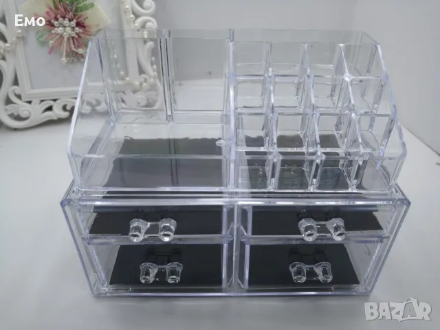 Функционален прозрачен органайзер за гримове в две части, снимка 4 - Органайзери - 48088515
