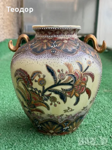 Ваза ръчно рисувана - Сатсума, снимка 2 - Антикварни и старинни предмети - 49990667