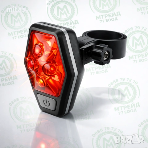 Задна LED стоп светлина за велосипед RAYPAL - 80Lum, 4xLED, 2xAAA, 35g, снимка 1 - Аксесоари за велосипеди - 29759244