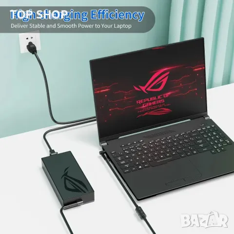 200W зарядно за лаптоп Asus Rog Strix G15 G17 Rog Zephyrus G16 Asus TUF Gaming F17 F15,20V/10A, снимка 5 - Друга електроника - 49731192