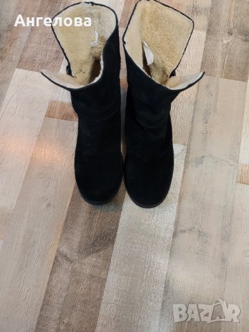 Боти естествен велур Bianco