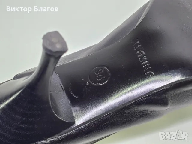 Дамски чехли със среден ток - Естествена кожа, снимка 9 - Дамски обувки на ток - 49879873