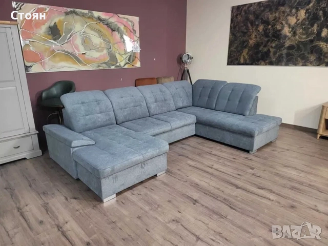 ПРОМОЦИЯ!!! Светло сив П - образен ъглов диван Nixon с функция сън, снимка 2 - Дивани и мека мебел - 52829699