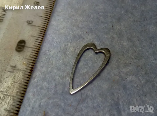 СТАР СТИЛНО ОРНАМЕНТИРАН НЕЖЕН СРЕБЪРЕН ПЕНДАНТ СЪРЧИЦЕ СРЕБРО ВИСОКА ПРОБА с БЯЛА ПОЗЛАТА 49487, снимка 5 - Антикварни и старинни предмети - 49682718