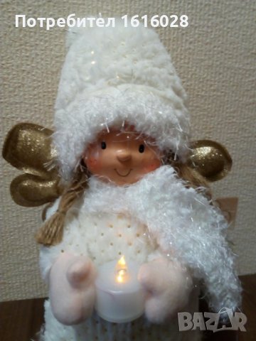 Уникално пухкаво бяло Коледно ангелче.Светещо., снимка 10 - Декорация за дома - 38515725