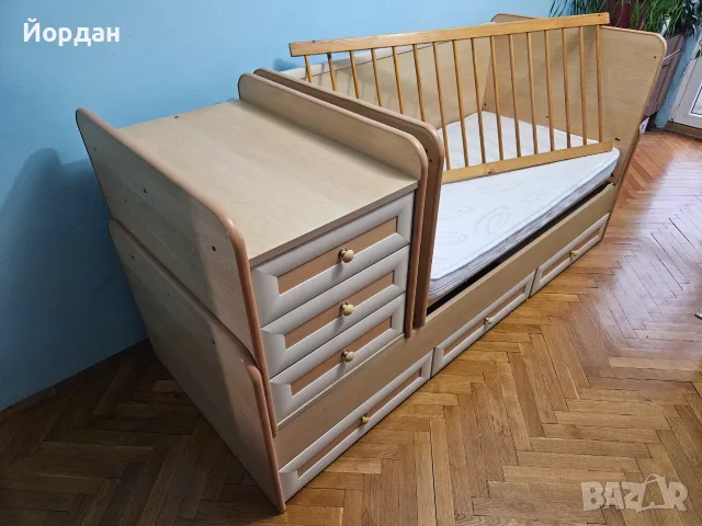 Детска комбинирана кошара, снимка 2 - Мебели за детската стая - 56187528