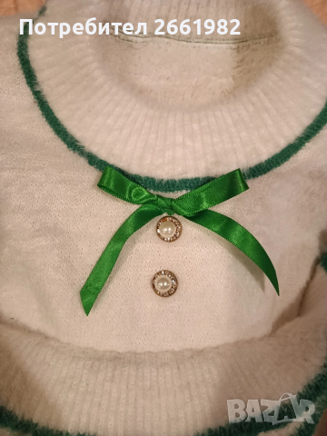 Разкошен топъл бял пуловер за зимата, снимка 2 - Детски пуловери и жилетки - 52231377