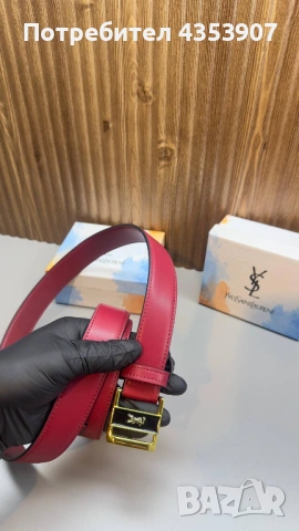 YSL - Yves Saint Laurent дамски колан естествена кожа+кутия, снимка 3 - Колани - 53231489