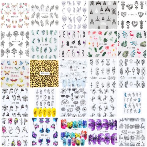 Водни атрактивни стикери за маникюр , снимка 3 - Продукти за маникюр - 23796039