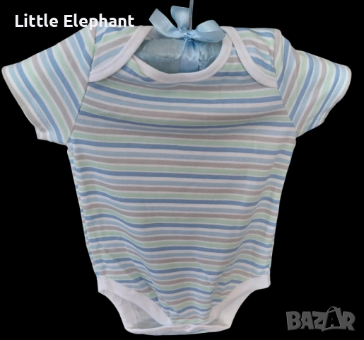 Боди с къс ръкав многоцветно райе 12-18 мес мом,Англия/ново
