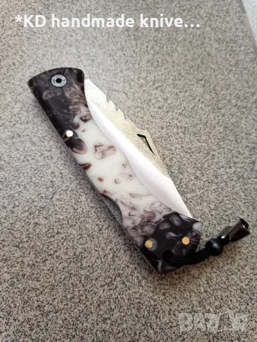 Сгъваем нож ръчно изработен, снимка 4 - Ножове - 48416749