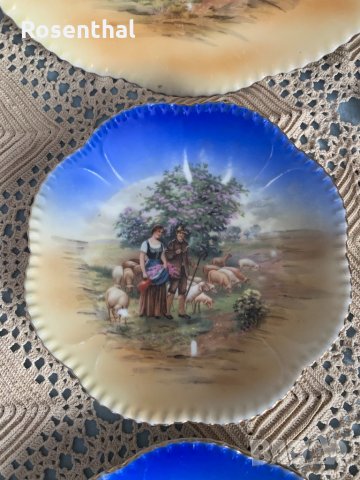 Антикварен десертен сервиз с пасторални картини, снимка 12 - Сервизи - 34087439