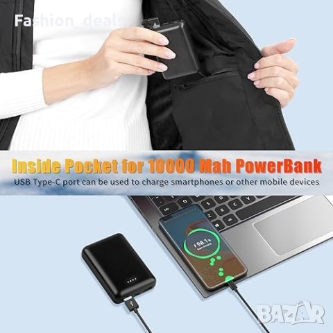 Ново електрическо поларено яке без ръкави Отопляема жилетка грейка за тяло, снимка 4 - Якета - 42535730