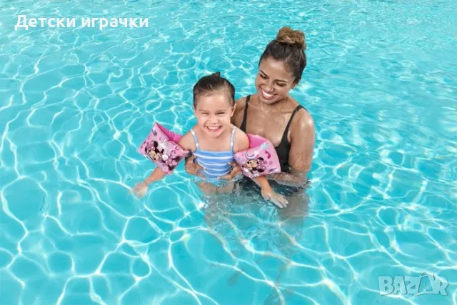 Надуваеми раменки Мини Маус BESTWAY, 23 х 15 см, 3-6 г,  розови/жълти, снимка 4 - Надуваеми играчки - 49980887