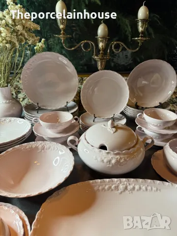 Hutschenreuther- Сервиз за хранене за 14 човека като Нов Розов порцелан, снимка 4 - Сервизи - 48404574