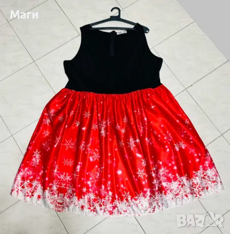 Дамска Коледна рокля 2ХЛ-3ХЛ, снимка 3 - Рокли - 48357973