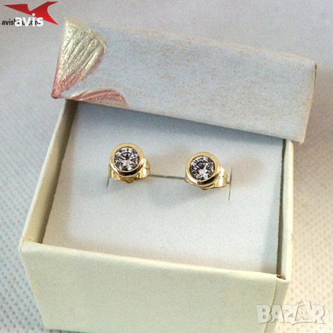 Обеци с 14К златно покритие 2141854