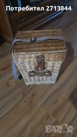 Плетена винтидж кошница за пикник, снимка 4 - Антикварни и старинни предмети - 51005174