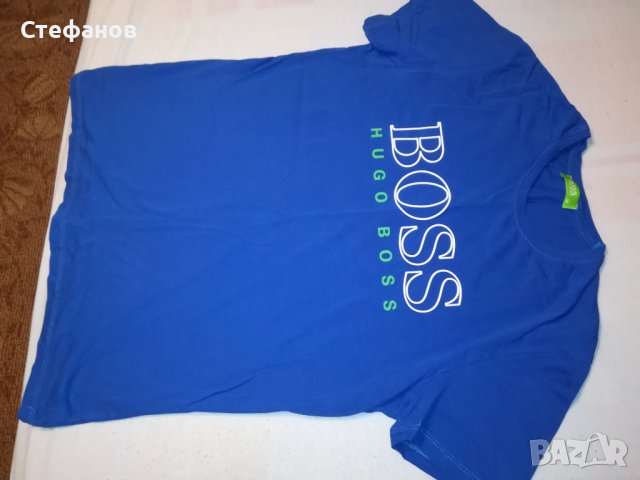 Тениска- синя с надпис отпред BOSS, снимка 3 - Тениски - 37439259