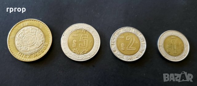 Монети. Мексико. 1, 2, 5 , 10 мексиканско песо.